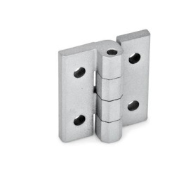 GN 235 Scharniere, Zink-Druckguss, justierbar Werkstoff: ZD - Zink-Druckguss<br />Form: D - mit Durchgangsbohrungen<br />Oberfläche: SR - silber, RAL 9006, strukturmatt