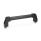 GN 667 Maniglie a ponte per armadi, tubolare in alluminio/acciaio INOX, montaggio dal lato dell'operatore Finitura: SW - Nero, RAL 9005, finitura strutturata