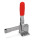 GN 810 Schnellspanner, Edelstahl, Spannhebel vertikal, mit waagrechtem Fuß Werkstoff: NI - Edelstahl
Form: E - massiver Spannarm mit Halteschelle zum Anschweißen
