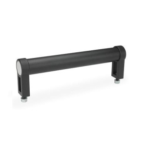 GN 333.1 Maniglie tubolari, alluminio / lega di zinco pressofusa Tipo: B - Montaggio dal lato dell'operatore (solo per d<sub>1</sub> = 28)<br />Finitura: SW - Nero, RAL 9005, finitura strutturata
