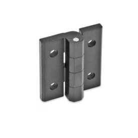 GN 235 Scharniere, Zink-Druckguss, justierbar Werkstoff: ZD - Zink-Druckguss<br />Form: D - mit Durchgangsbohrungen<br />Oberfläche: SW - schwarz, RAL 9005, strukturmatt