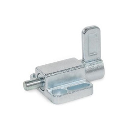 GN 722.6 Rastbolzen, Stahl, mit Anschraubflansch, mit Rastsperre, mit Riegel Form: E - mit Riegel, mit Rastsperre<br />Oberfläche: ZB - verzinkt, blau passiviert