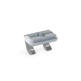 GN 50b Nutensteine, Stahl, für Aluprofile (b-Baukasten) Form: F - mit Verdrehsicherung, mit Feder