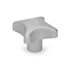 DIN 6335 Kreuzgriffe, Aluminium Form: E - mit Gewinde-Sackloch<br />Oberfläche: MT - matte Oberfläche (Gleitschliff)