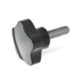 GN 5337.5 Sterngriffschrauben mit Edelstahl-Gewindestift, Duroplast 