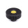 GN 534 Manopole zigrinate, plastica, calottina colorata Colore calottina: DGB - Giallo, RAL 1021, finitura mat