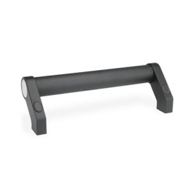 GN 333 Maniglie tubolari, alluminio / lega di zinco pressofusa Tipo: B - Montaggio dal lato dell'operatore (solo per d<sub>1</sub> = 28)<br />Finitura: SW - Nero, RAL 9005, finitura strutturata