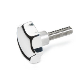 GN 6336.5 Sterngriffschrauben, Aluminium, Edelstahl-Gewindestift Oberfläche: AP - poliert
