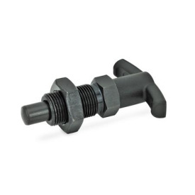 GN 817.4 Rastbolzen mit T-Griff Form: BK - ohne Rastsperre, mit Kontermutter