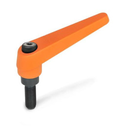 GN 101 Verstellbare Klemmhebel, Zink-Druckguss, Schraube Stahl Farbe: OS - orange, RAL 2004, strukturmatt