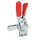 GN 810.4 Schnellspanner, Stahl, Spannhebel vertikal, mit Verriegelung, mit senkrechtem Fuß Form: BL - offener Spannarm, mit 2 Flankenscheiben