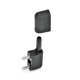GN 160 Scharniere mit Exzenterstift, Kunststoff Form: D - 2x Gewindesacklöcher (am Exzenterstift) / 2x Gewindestifte