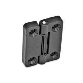 GN 222 Scharniere mit 4 Raststellungen, Kunststoff Form: SH - 2x2 Bohrungen für Senkschrauben