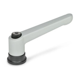 GN 300.4 Verstellbare Klemmhebel mit Spannkraftverstärkung, Buchse Stahl Farbe: SR - silber, RAL 9006, strukturmatt