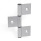 GN 2295 Scharniere, für Aluminiumprofile / Flächenelemente, dreiteilig Form: I - Scharnierflügel innenliegend
Kennzeichen: C - mit Senkbohrungen
l<sub>2</sub>: 125