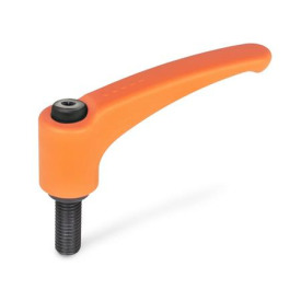 GN 604 Verstellbare Klemmhebel, Kunststoff, Schraube Stahl Farbe: OR - orange, RAL 2004, matt