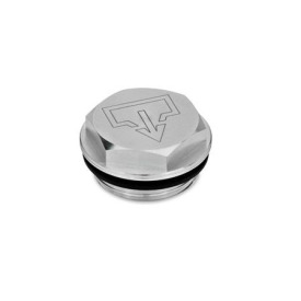GN 741 Verschlussschrauben mit und ohne Symbol, Aluminium, bis 100 °C Form: AS - mit DIN-Ablasssymbol, blank<br />Entlüftungsbohrung: 1 - ohne Entlüftungsbohrung