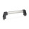 GN 667 Maniglie a ponte per armadi, tubolare in alluminio/acciaio INOX, montaggio dal lato dell'operatore Finitura: NG - rettificato, finitura matt brillante