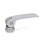 GN 927.4 Exzenterspanner, Hebel Zink-Druckguss, mit Edelstahl-Innengewinde Form: A - Kunststoff-Auflagescheibe mit Stellmutter
Farbe: S - silber, RAL 9006