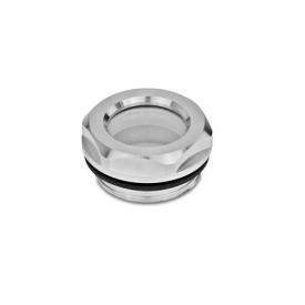 GN 743.1 Ölschaugläser, Aluminium / Sicherheitsglas (ESG) Form: B - ohne Reflektor, blank