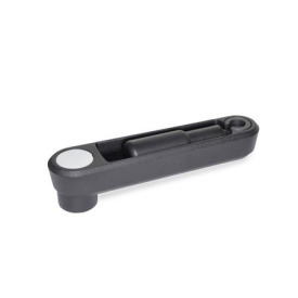 GN 472.3 Umleggriff-Handkurbeln, Aluminium, Umlegmechanik Stahl Farbe: SW - schwarz, RAL 9005, strukturmatt