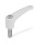 GN 604.1 Maniglie a ripresa, impugnatura in plastica, con protezione antimicrobica, perno filettato in acciaio INOX Finitura: WSA - bianco, RAL 9016, finitura matt