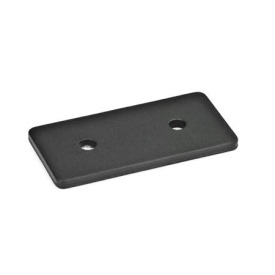 GN 967 Winkel, Laschen Winkelform: F - Lasche<br />Oberfläche: SW - schwarz, RAL 9005, strukturmatt<br />Kennziffer: 2 - mit Bohrung ohne Senkung