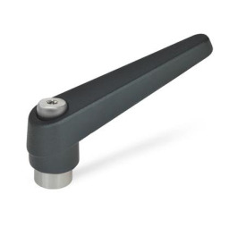GN 101.1 Verstellbare Klemmhebel, Zink-Druckguss, Buchse Edelstahl Farbe: SW - schwarz, RAL 9005, strukturmatt