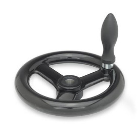 GN 555 Speichenhandräder, Kunststoff Bohrungskennzeichen: B - ohne Nabennut<br />Form: D - mit drehbarem Griff