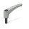 GN 602 Verstellbare Klemmhebel, Zink-Druckguss, Schraube Stahl Farbe: SR - silber, RAL 9006, strukturmatt