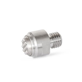 GN 709.15 Edelstahl-Pendelelemente, mit Gewindezapfen Form: RH - Druckfläche geriffelt, mit Hartmetallkugel