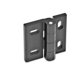 GN 235 Scharniere, Zink-Druckguss, justierbar Werkstoff: ZD - Zink-Druckguss<br />Form: HB - in der Höhe und Breite justierbar<br />Oberfläche: SW - schwarz, RAL 9005, strukturmatt