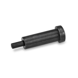 GN 614.6 Federnde Druckstücke, ohne Gewinde, mit Bund Form: K - Stahl, normaler Federdruck