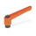 GN 300 Verstellbare Klemmhebel, Zink-Druckguss, Buchse Stahl brüniert Farbe: OS - orange, RAL 2004, strukturmatt