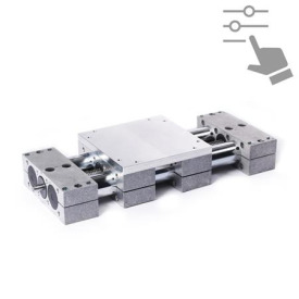 GN 4920 Doppelrohr-Lineareinheiten, Stahl / Edelstahl, mit einem Doppelschlitten, konfigurierbar 
