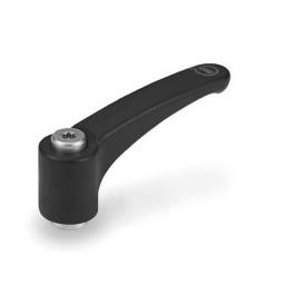 GN 604.1 Verstellbare Klemmhebel, Griffkörper Kunststoff, antimikrobiell, Gewindebuchse Edelstahl Oberfläche: SGA - schwarzgrau, RAL 7021, matt