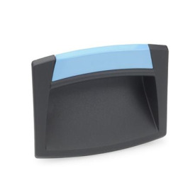 GN 733 Griffschalen, zum Anschrauben, Kunststoff Form: O - ohne Schließklappe<br />Farbe der Abdeckung: DBL - blau, RAL 5024, matt
