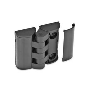 GN 151.3 Scharniere mit Abdeckung, Kunststoff Form: SH - 2x2 Bohrungen für Senkschrauben