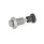 GN 313 Pistoncini di posizionamento a molla, acciaio INOX / manopola in plastica Materiale: NI - Acciaio inox
Tipo: AK - Con manopola, con controdado
N° identificativo: 1 - Perno senza filettatura interna