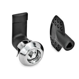 GN 115.5 Chiusure per montaggio a scatto Tipo: DK - Con innesto triangolare (DK6,5)<br />Finitura: CR - Cromato<br />N° identificativo: 1 - Corpo di contenimento serratura con arresto tondo
