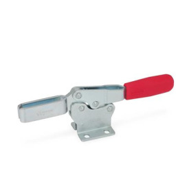GN 820 Schnellspanner horizontal, Stahl, Spannhebel horizontal, mit waagrechtem Fuß Form: M - offener Spannarm, mit 2 Flankenscheiben