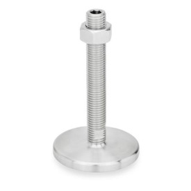 GN 21 Stellfüße, Edelstahl Form: D0 - feingedreht, ohne Gummiauflage<br />Spindelvariante: UK - mit Mutter, Innensechskant oben und Schlüsselfläche unten