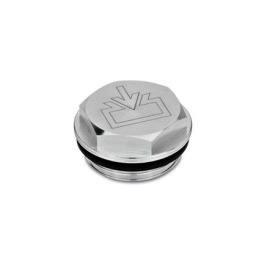 GN 741 Verschlussschrauben mit und ohne Symbol, Aluminium, bis 100 °C Form: ES - mit DIN-Einfüllsymbol, blank<br />Entlüftungsbohrung: 1 - ohne Entlüftungsbohrung