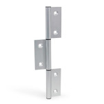 Scharniere, für Aluminiumprofile / Flächenelemente, dreiteilig, vertikal verlängerte Außenflügel