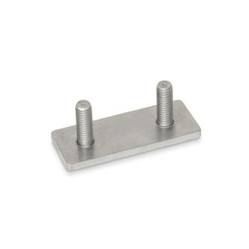 GN 2376 Gewindeplatten, Edelstahl, mit Außengewinde, für Scharniere 