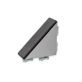 GN 30i Winkel, Zink-Druckguss, für Aluprofile (i-Baukasten), mit Zubehör Form: C - mit Befestigungsset und Abdeckkappe<br />Größe: 30x60/40x80