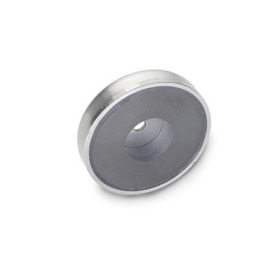 GN 50.45 Haltemagnete, Gehäuse Edelstahl, mit Bohrung Magnetwerkstoff: HF - Hartferrit