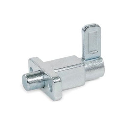 GN 722.5 Rastbolzen, Stahl, mit Anschraubflansch, mit Rastsperre, mit Riegel Form: E - mit Riegel, mit Rastsperre<br />Oberfläche: ZB - verzinkt, blau passiviert