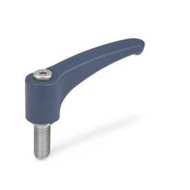 GN 604.1 Verstellbare Klemmhebel, detektierbar, FDA-konformer Kunststoff, Schraube Edelstahl Werkstoff / Oberfläche: MDB - metalldetektierbar