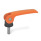 GN 927.4 Exzenterspanner mit Edelstahl-Schraube, Hebel Zink-Druckguss Form: B - Kunststoff-Auflagescheibe ohne Stellmutter
Farbe: O - orange, RAL 2004